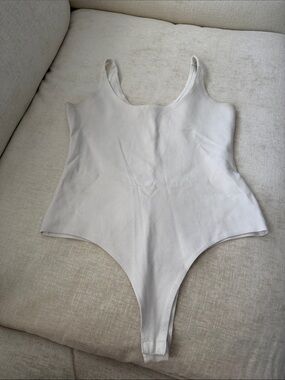 Shinestar Cream Scoop Neck Bodysuit
